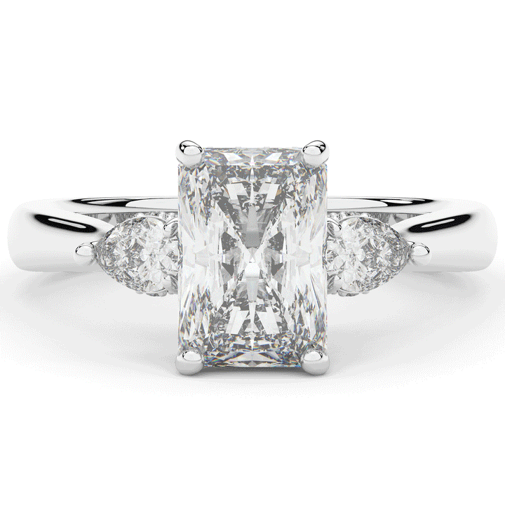 2.40CT.TW RADIANT LAB DIAMOND 3 STONE ENGAGEMENT RING - Nazarelle