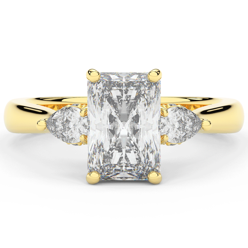 2.40CT.TW RADIANT LAB DIAMOND 3 STONE ENGAGEMENT RING - Nazarelle