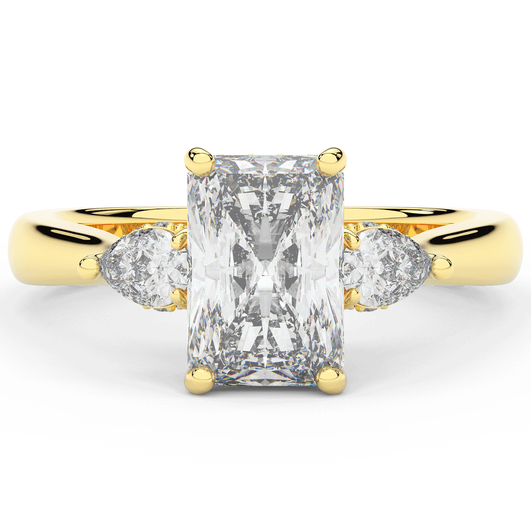 2.40CT.TW RADIANT LAB DIAMOND 3 STONE ENGAGEMENT RING - Nazarelle