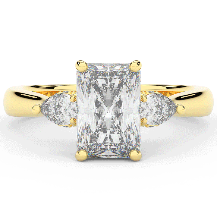 2.40CT.TW RADIANT LAB DIAMOND 3 STONE ENGAGEMENT RING - Nazarelle