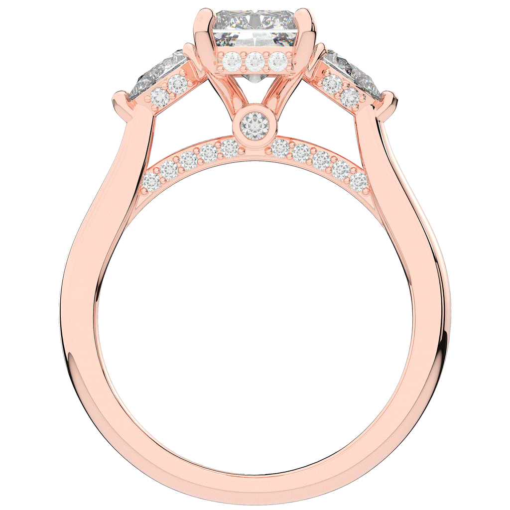 2.40CT.TW RADIANT LAB DIAMOND 3 STONE ENGAGEMENT RING - Nazarelle