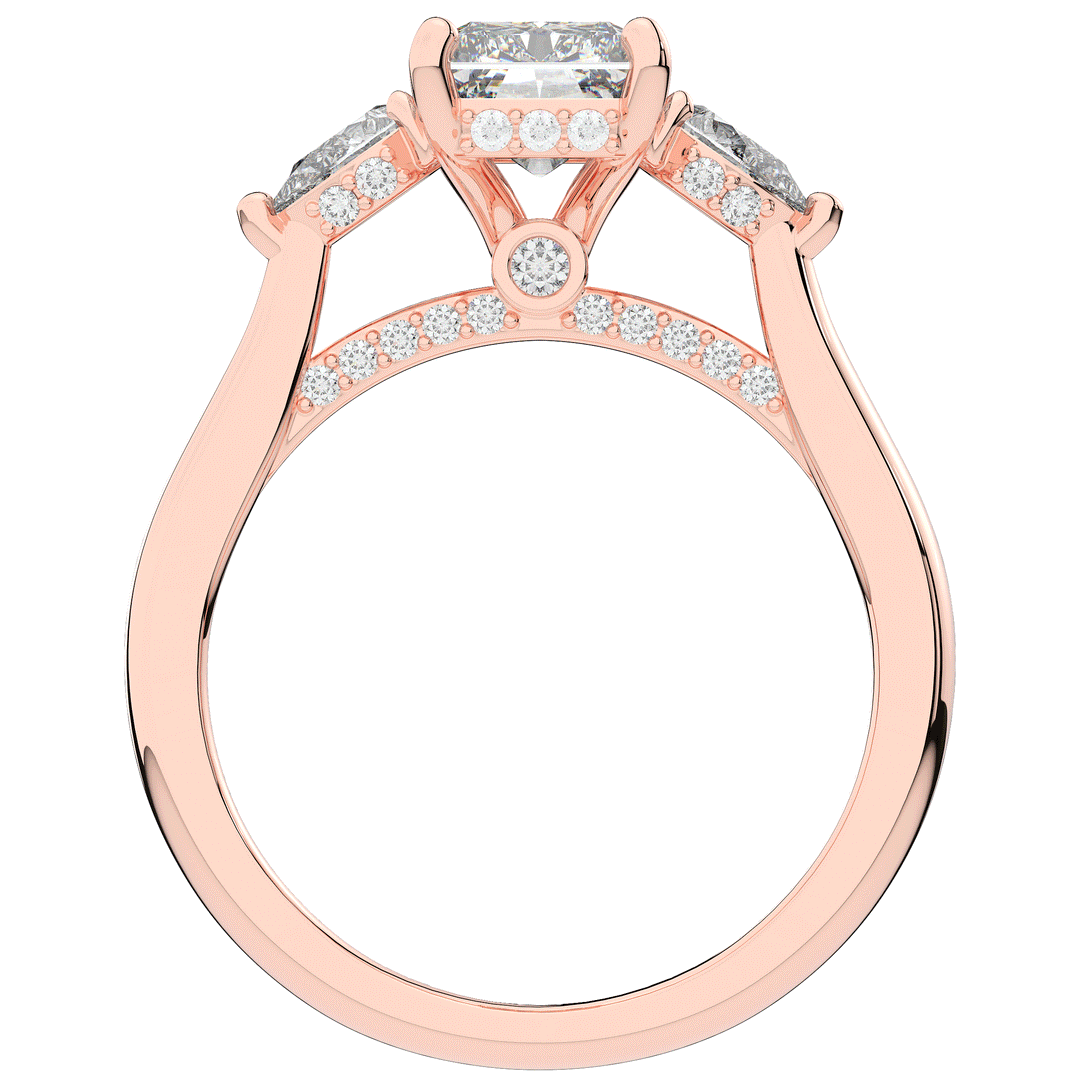 2.40CT.TW RADIANT LAB DIAMOND 3 STONE ENGAGEMENT RING - Nazarelle