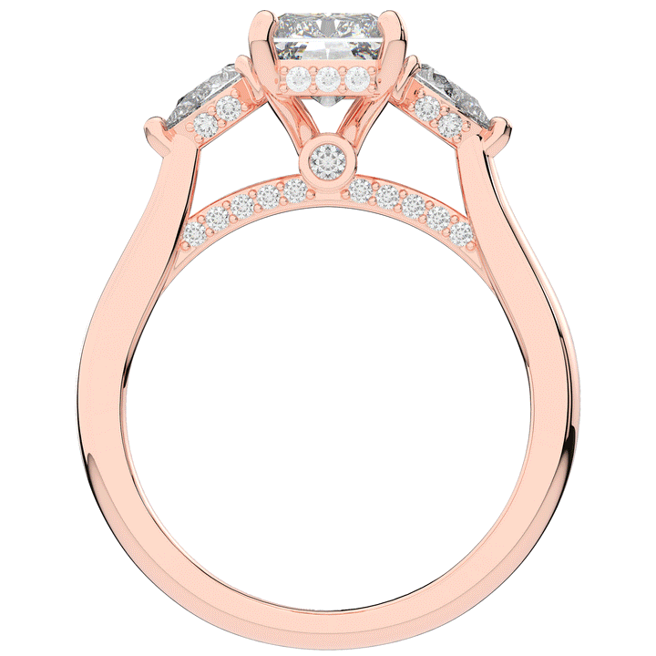 2.40CT.TW RADIANT LAB DIAMOND 3 STONE ENGAGEMENT RING - Nazarelle