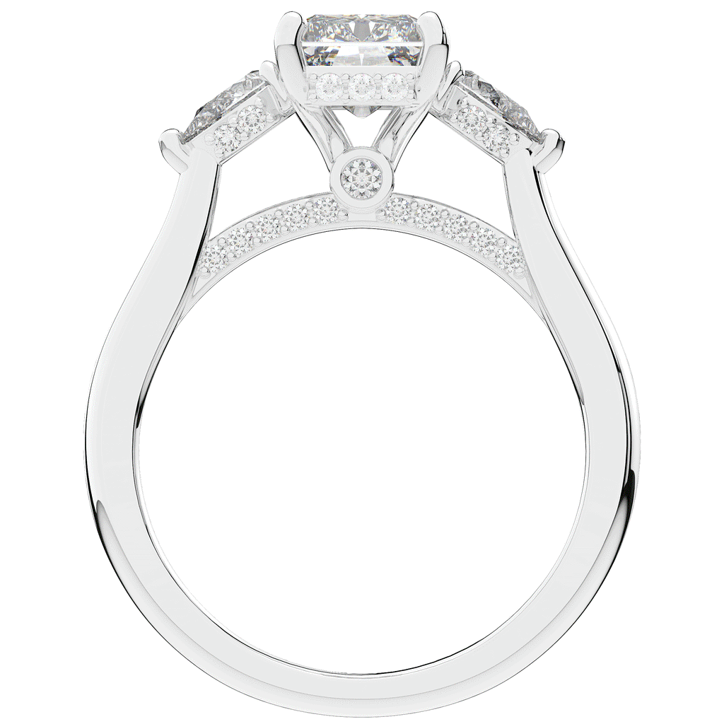 2.40CT.TW RADIANT LAB DIAMOND 3 STONE ENGAGEMENT RING - Nazarelle