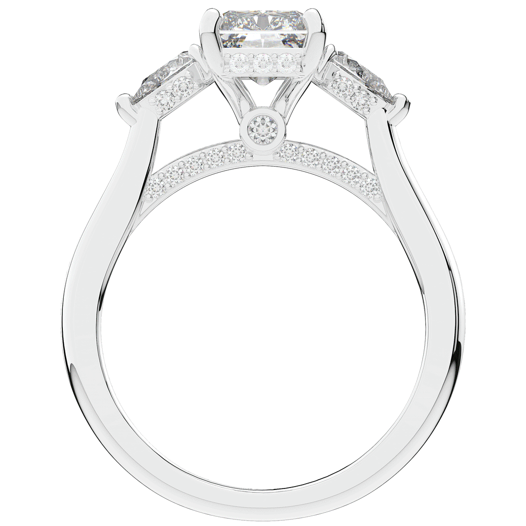 2.40CT.TW RADIANT LAB DIAMOND 3 STONE ENGAGEMENT RING - Nazarelle