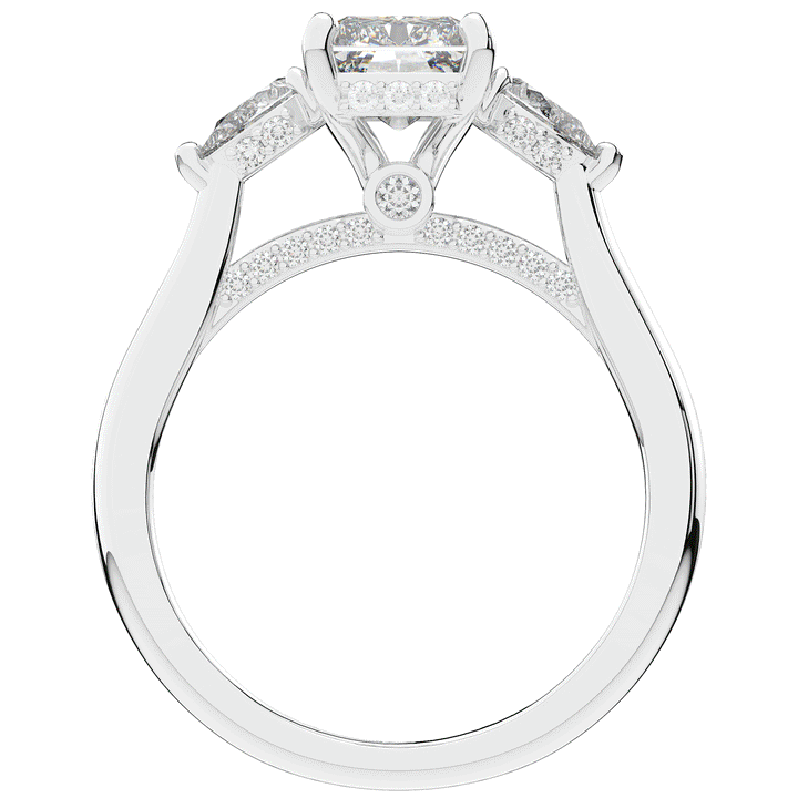 2.40CT.TW RADIANT LAB DIAMOND 3 STONE ENGAGEMENT RING - Nazarelle