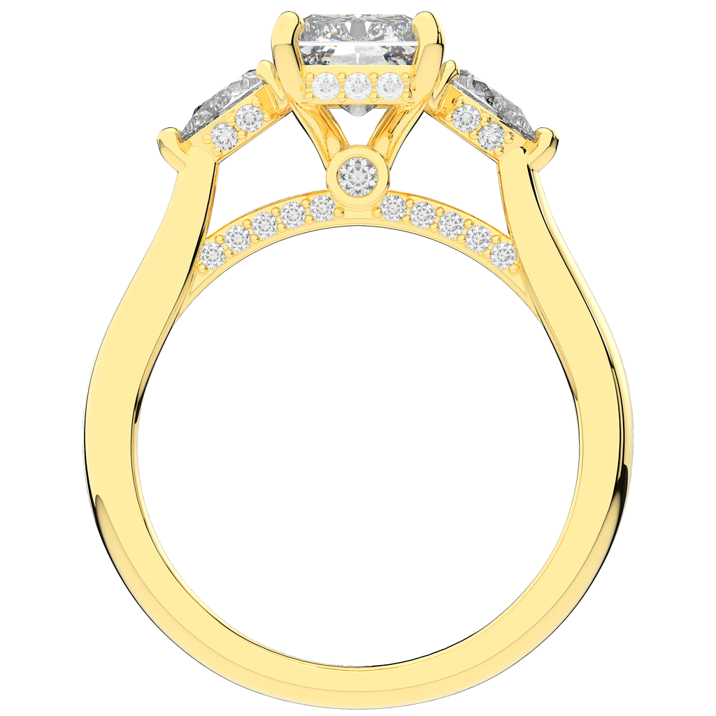 2.40CT.TW RADIANT LAB DIAMOND 3 STONE ENGAGEMENT RING - Nazarelle