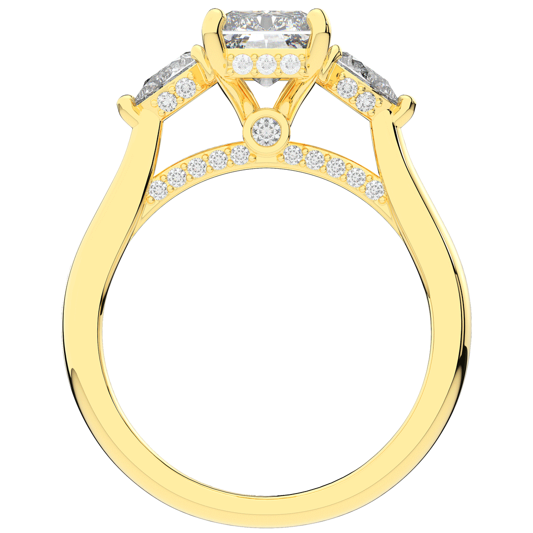 2.40CT.TW RADIANT LAB DIAMOND 3 STONE ENGAGEMENT RING - Nazarelle