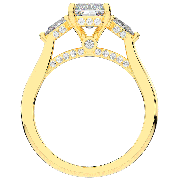 2.40CT.TW RADIANT LAB DIAMOND 3 STONE ENGAGEMENT RING - Nazarelle