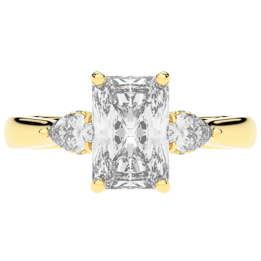 2.40CT.TW RADIANT LAB DIAMOND 3 STONE ENGAGEMENT RING - Nazarelle