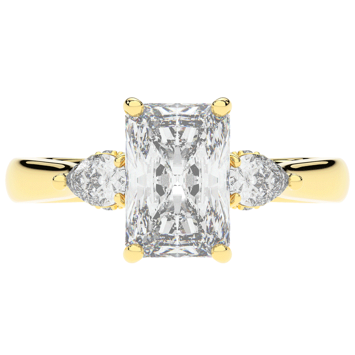 2.40CT.TW RADIANT LAB DIAMOND 3 STONE ENGAGEMENT RING - Nazarelle
