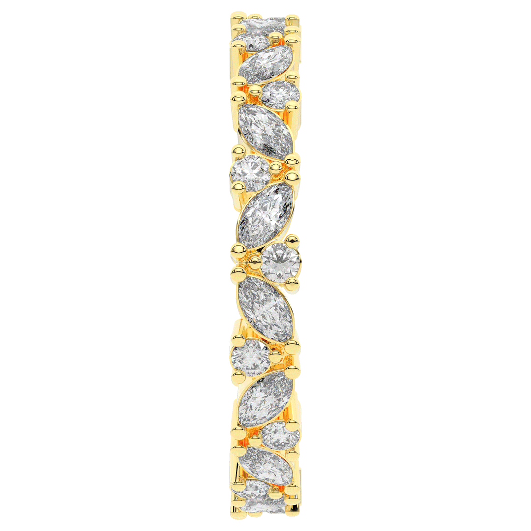 0.90CT.TW MARQUISE AND ROUND LAB DIAMOND ETERNITY WEDDING BAND - Nazarelle