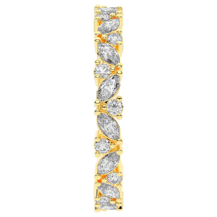 0.90CT.TW MARQUISE AND ROUND LAB DIAMOND ETERNITY WEDDING BAND - Nazarelle