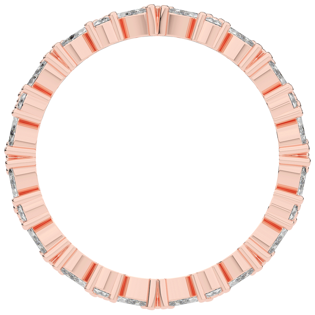 0.90CT.TW MARQUISE AND ROUND LAB DIAMOND ETERNITY WEDDING BAND - Nazarelle