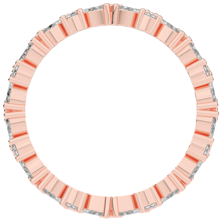 0.90CT.TW MARQUISE AND ROUND LAB DIAMOND ETERNITY WEDDING BAND - Nazarelle