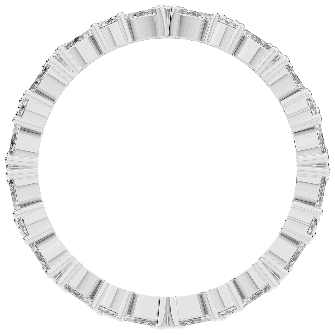 0.90CT.TW MARQUISE AND ROUND LAB DIAMOND ETERNITY WEDDING BAND - Nazarelle