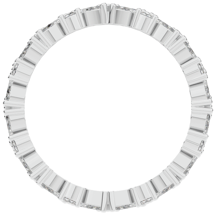 0.90CT.TW MARQUISE AND ROUND LAB DIAMOND ETERNITY WEDDING BAND - Nazarelle