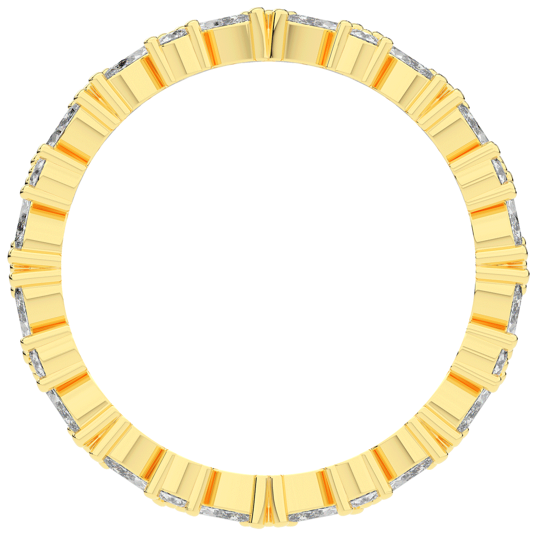 0.90CT.TW MARQUISE AND ROUND LAB DIAMOND ETERNITY WEDDING BAND - Nazarelle