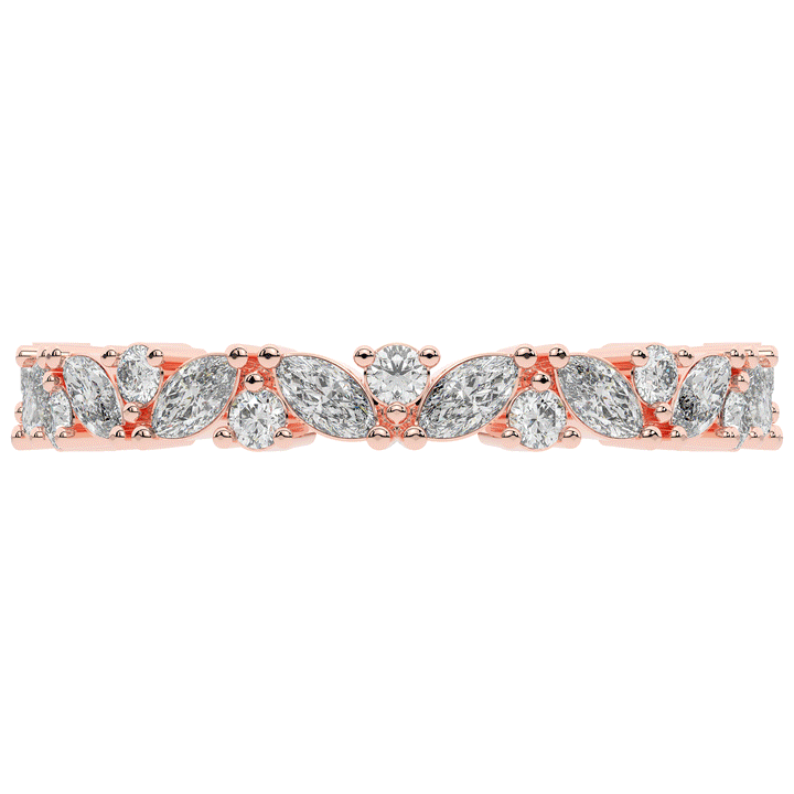 0.90CT.TW MARQUISE AND ROUND LAB DIAMOND ETERNITY WEDDING BAND - Nazarelle