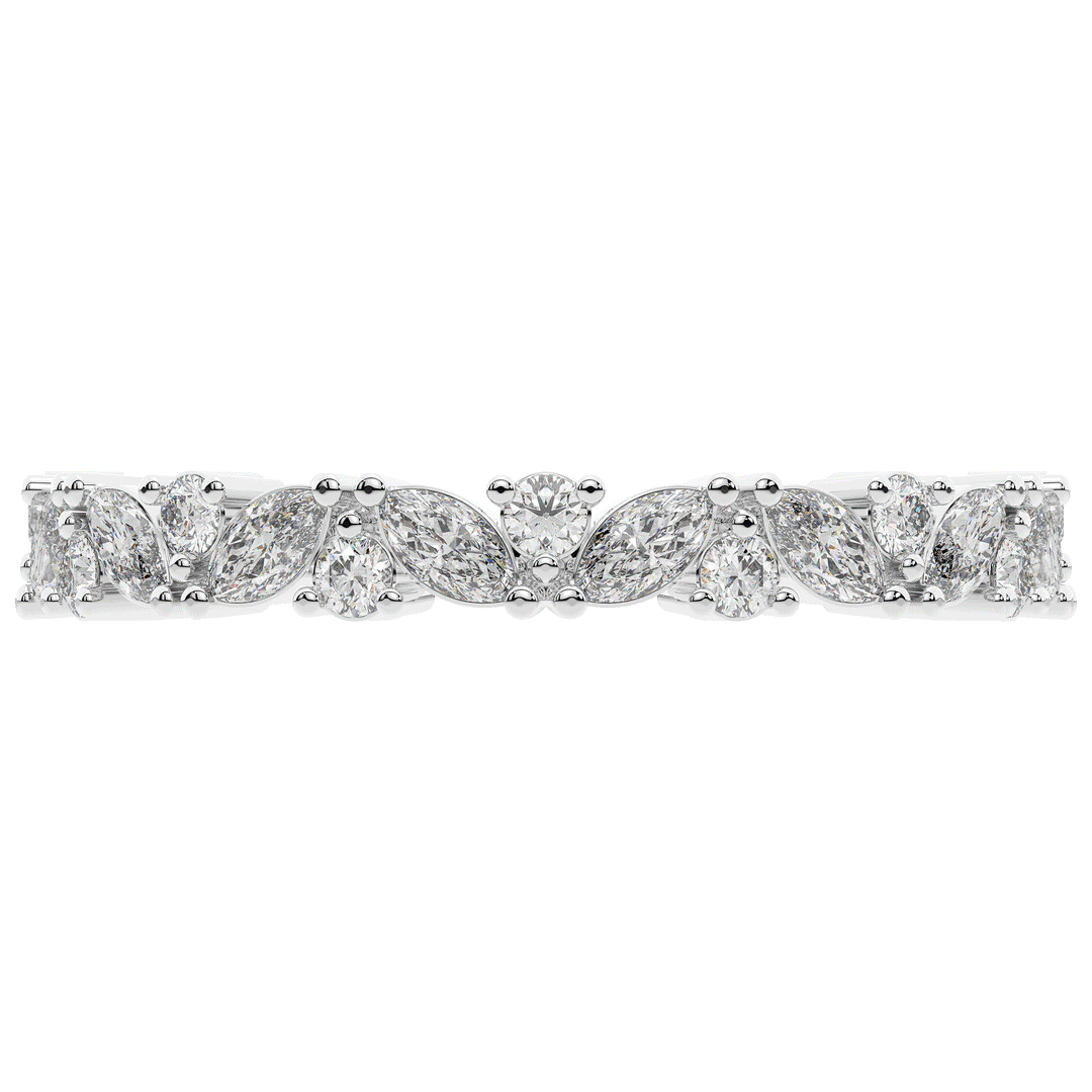 0.90CT.TW MARQUISE AND ROUND LAB DIAMOND ETERNITY WEDDING BAND - Nazarelle