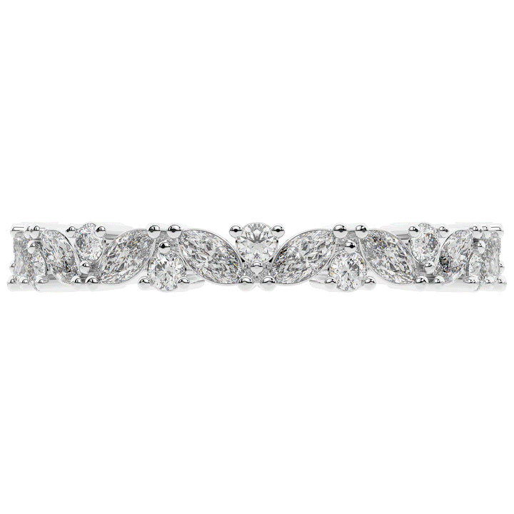 0.90CT.TW MARQUISE AND ROUND LAB DIAMOND ETERNITY WEDDING BAND - Nazarelle