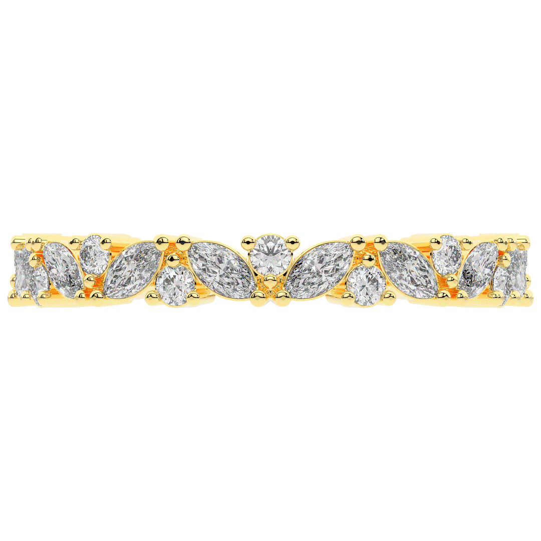 0.90CT.TW MARQUISE AND ROUND LAB DIAMOND ETERNITY WEDDING BAND - Nazarelle