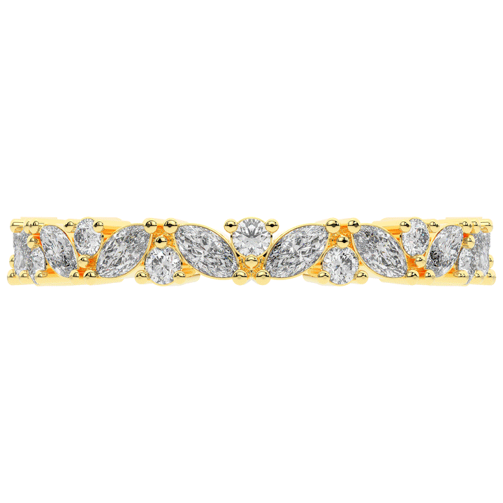 0.90CT.TW MARQUISE AND ROUND LAB DIAMOND ETERNITY WEDDING BAND - Nazarelle