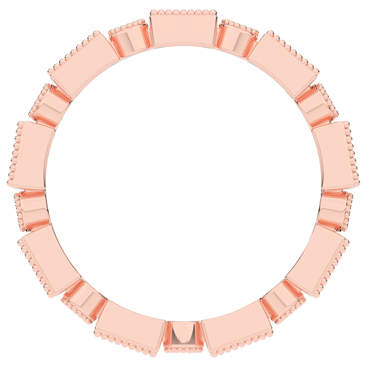 0.50CT.TW BAGUETTE AND ROUND LAB DIAMOND BEZEL SET ETERNITY WEDDING BAND - Nazarelle