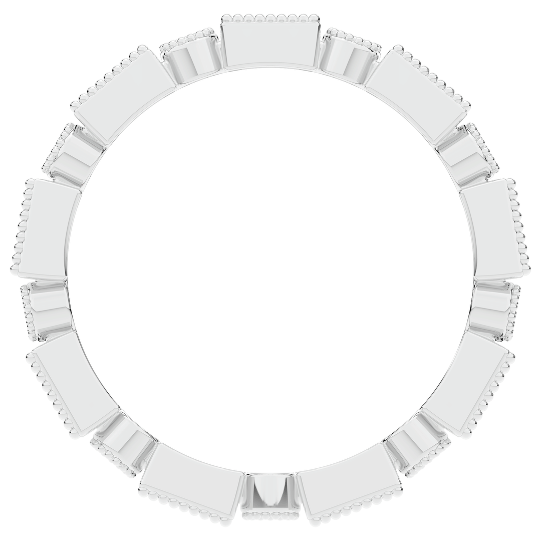 0.50CT.TW BAGUETTE AND ROUND LAB DIAMOND BEZEL SET ETERNITY WEDDING BAND - Nazarelle