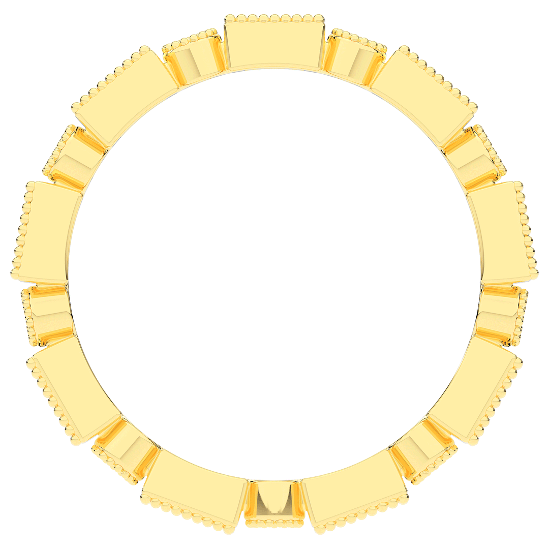 0.50CT.TW BAGUETTE AND ROUND LAB DIAMOND BEZEL SET ETERNITY WEDDING BAND - Nazarelle