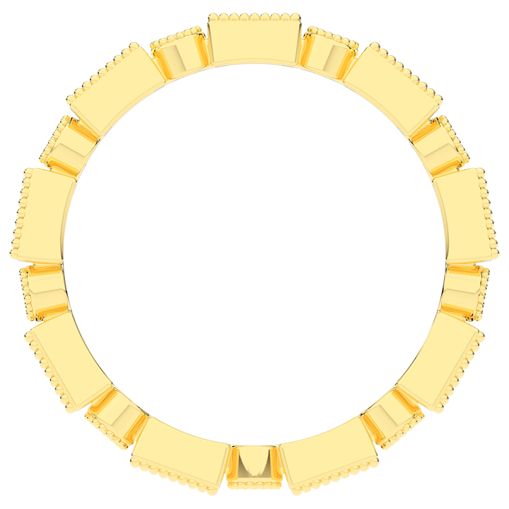 0.50CT.TW BAGUETTE AND ROUND LAB DIAMOND BEZEL SET ETERNITY WEDDING BAND - Nazarelle