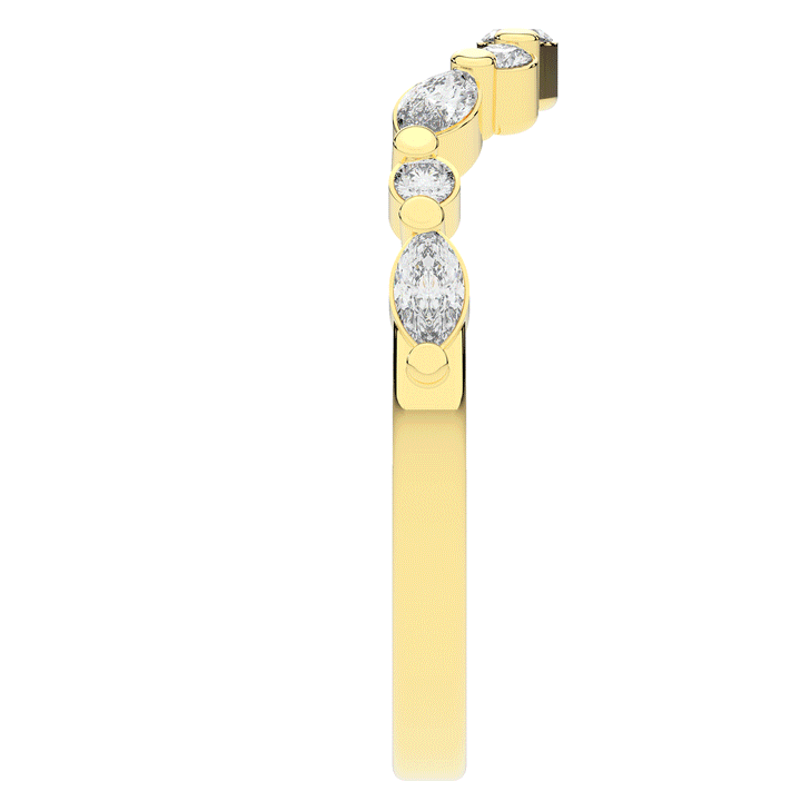 0.30CT.TW ROUND AND MARQUISE CONTOUR WEDDING BAND - Nazarelle