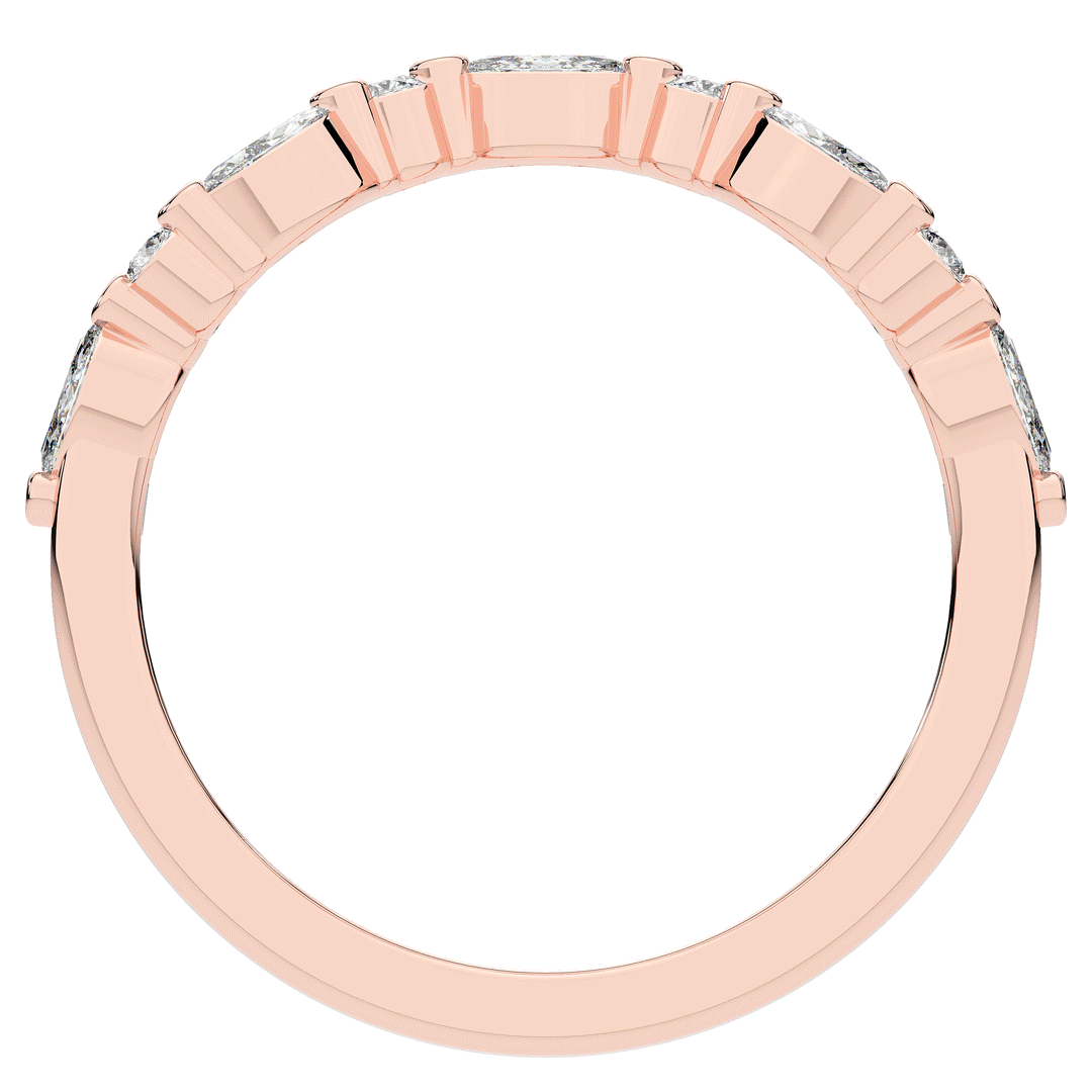 0.30CT.TW ROUND AND MARQUISE CONTOUR WEDDING BAND - Nazarelle
