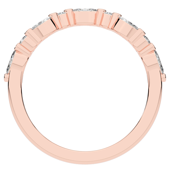 0.30CT.TW ROUND AND MARQUISE CONTOUR WEDDING BAND - Nazarelle