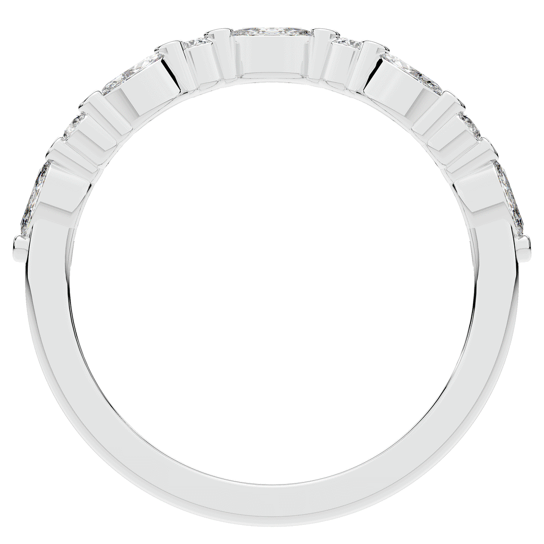 0.30CT.TW ROUND AND MARQUISE CONTOUR WEDDING BAND - Nazarelle