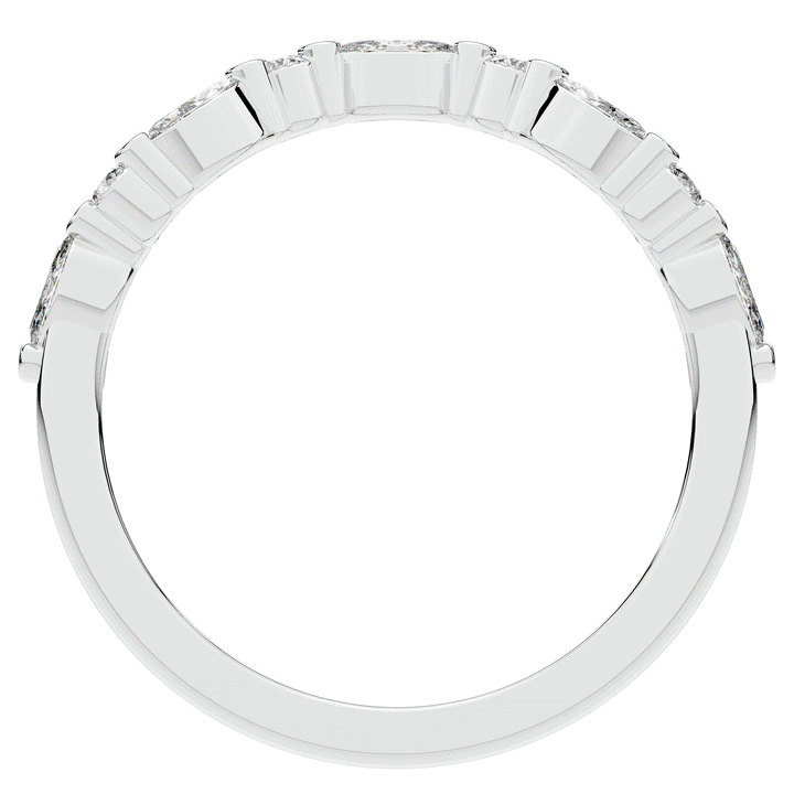 0.30CT.TW ROUND AND MARQUISE CONTOUR WEDDING BAND - Nazarelle