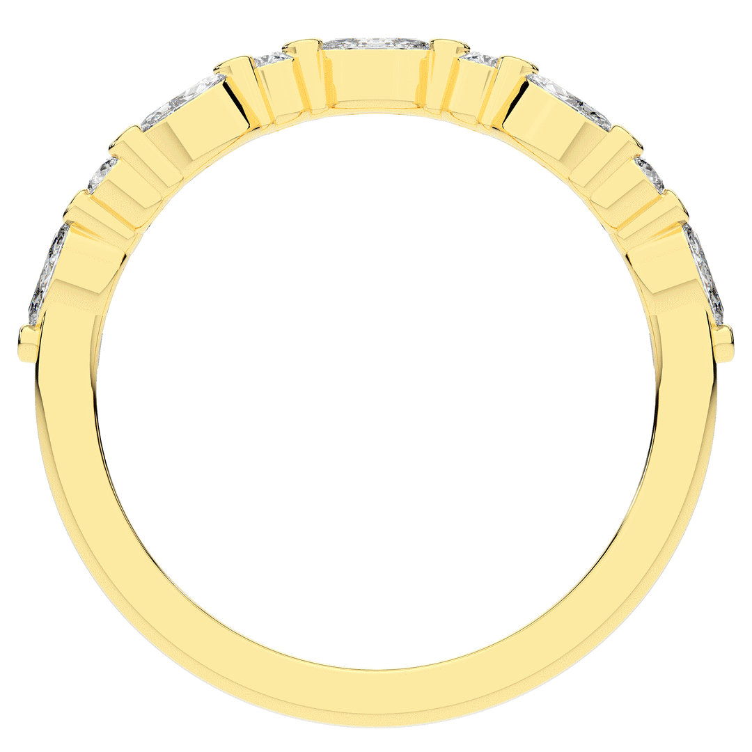 0.30CT.TW ROUND AND MARQUISE CONTOUR WEDDING BAND - Nazarelle