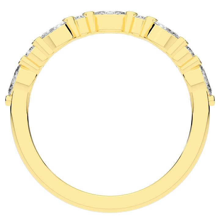 0.30CT.TW ROUND AND MARQUISE CONTOUR WEDDING BAND - Nazarelle