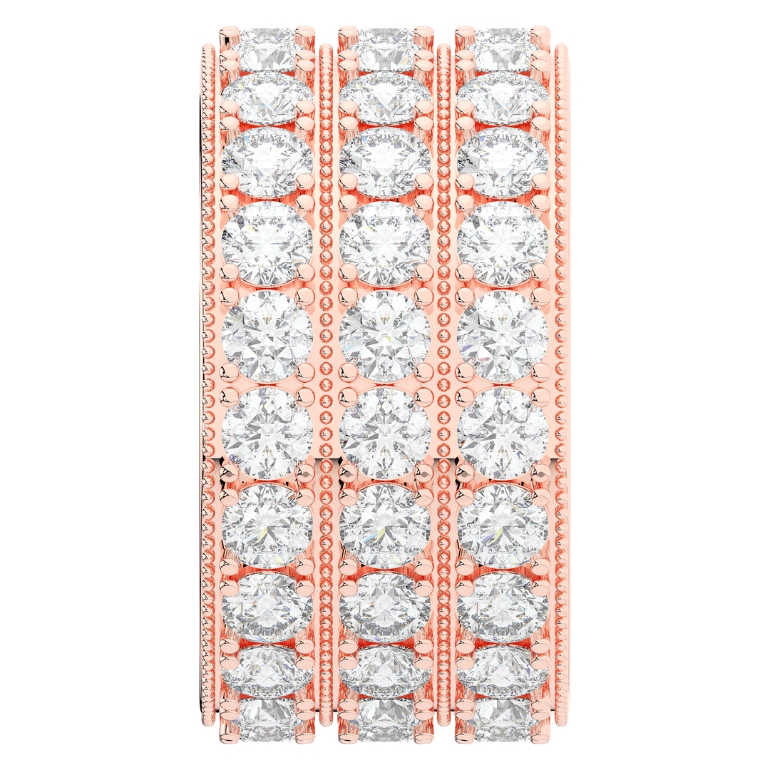 5.00CT.TW 3 ROW ROUND LAB DIAMOND ETERNITY WEDDING BAND - Nazarelle