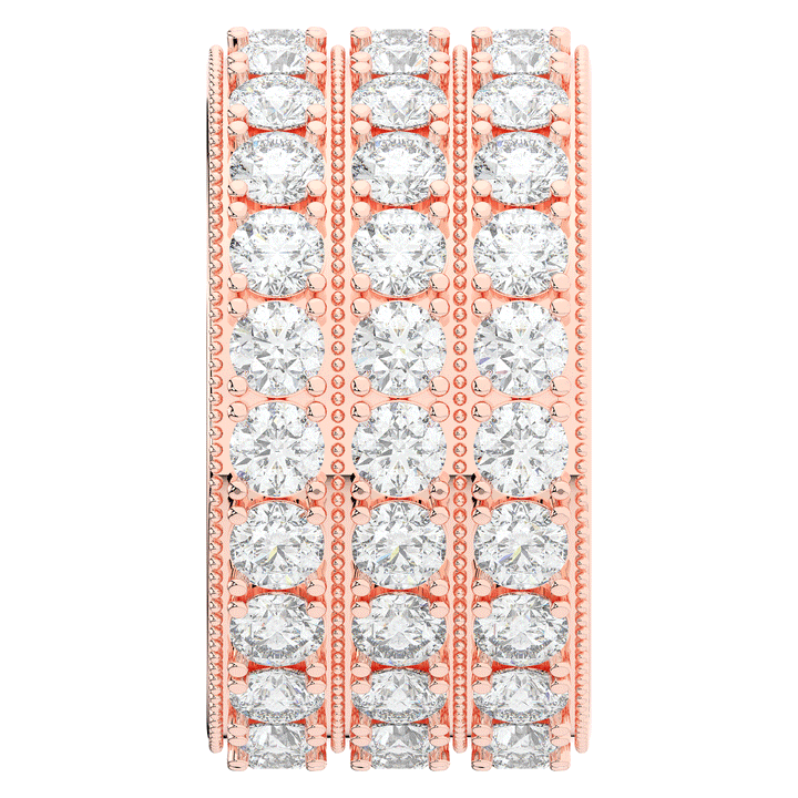 5.00CT.TW 3 ROW ROUND LAB DIAMOND ETERNITY WEDDING BAND - Nazarelle