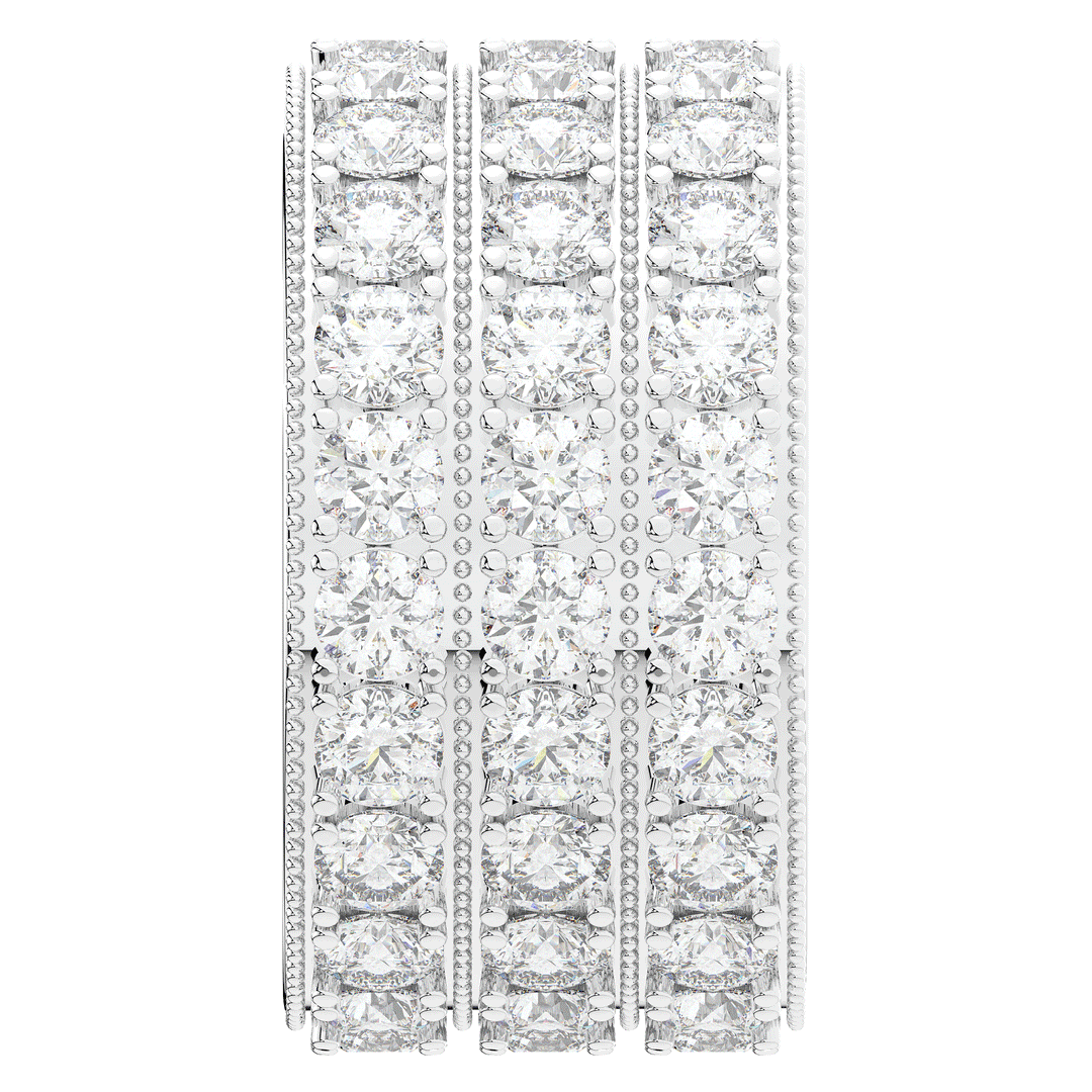 5.00CT.TW 3 ROW ROUND LAB DIAMOND ETERNITY WEDDING BAND - Nazarelle