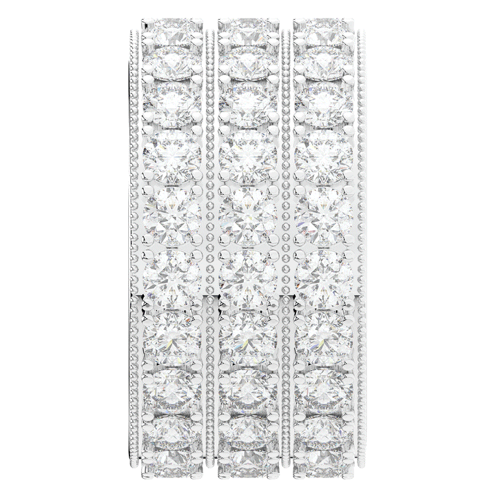 5.00CT.TW 3 ROW ROUND LAB DIAMOND ETERNITY WEDDING BAND - Nazarelle