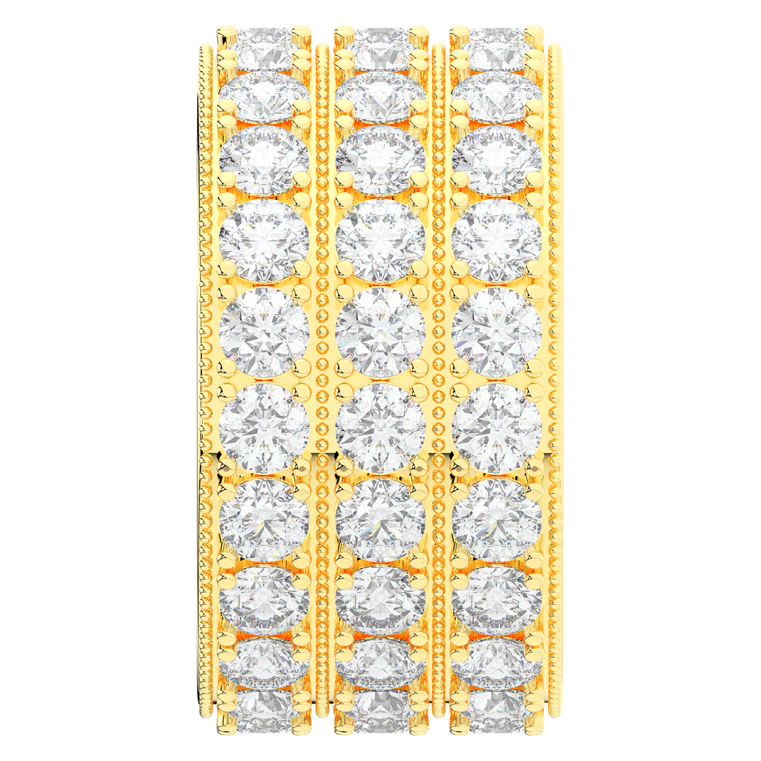 5.00CT.TW 3 ROW ROUND LAB DIAMOND ETERNITY WEDDING BAND - Nazarelle