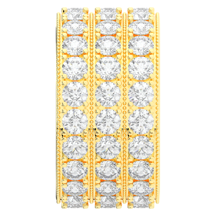 5.00CT.TW 3 ROW ROUND LAB DIAMOND ETERNITY WEDDING BAND - Nazarelle