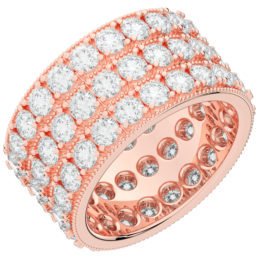 5.00CT.TW 3 ROW ROUND LAB DIAMOND ETERNITY WEDDING BAND - Nazarelle