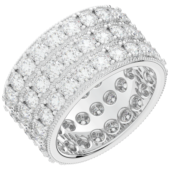 5.00CT.TW 3 ROW ROUND LAB DIAMOND ETERNITY WEDDING BAND - Nazarelle