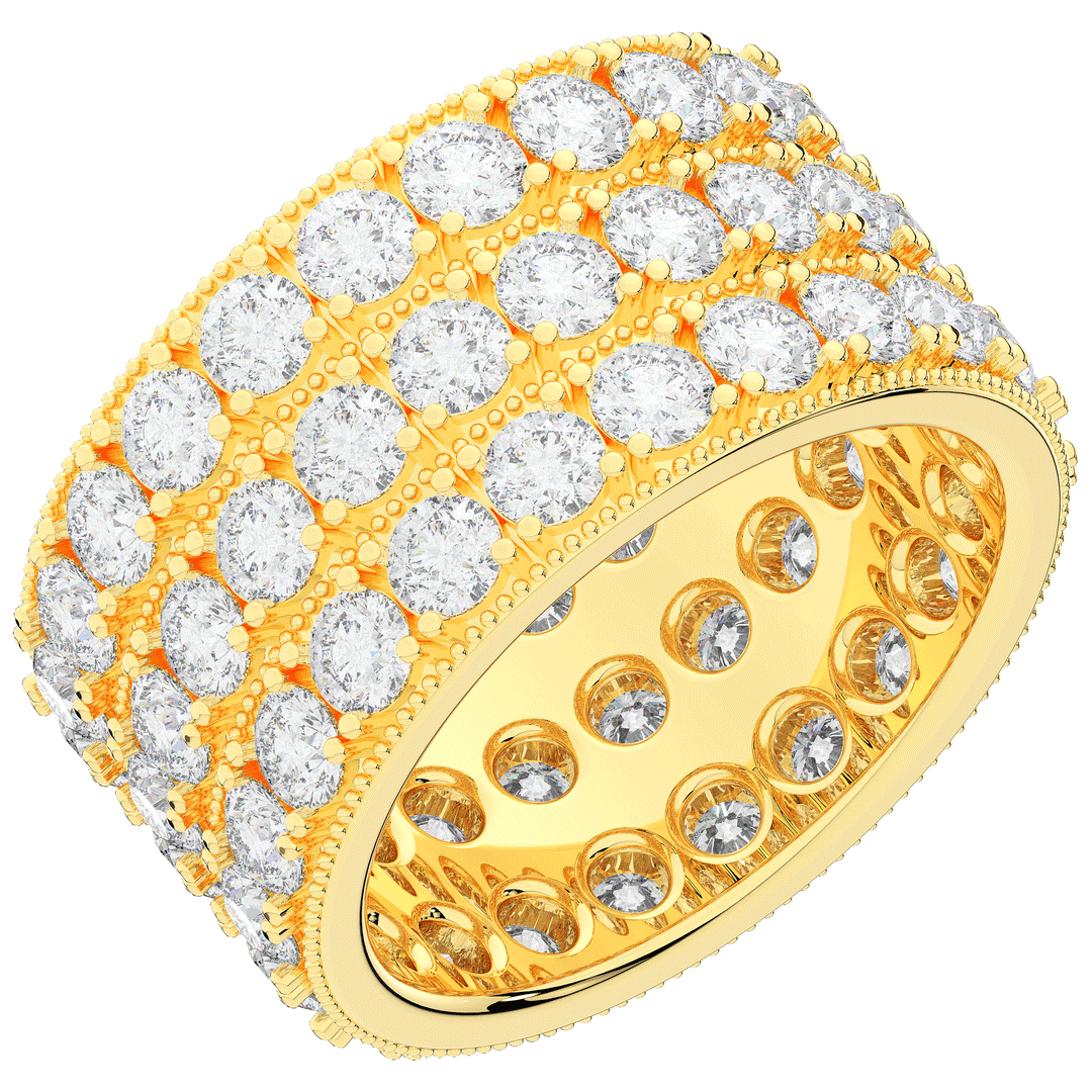 5.00CT.TW 3 ROW ROUND LAB DIAMOND ETERNITY WEDDING BAND - Nazarelle