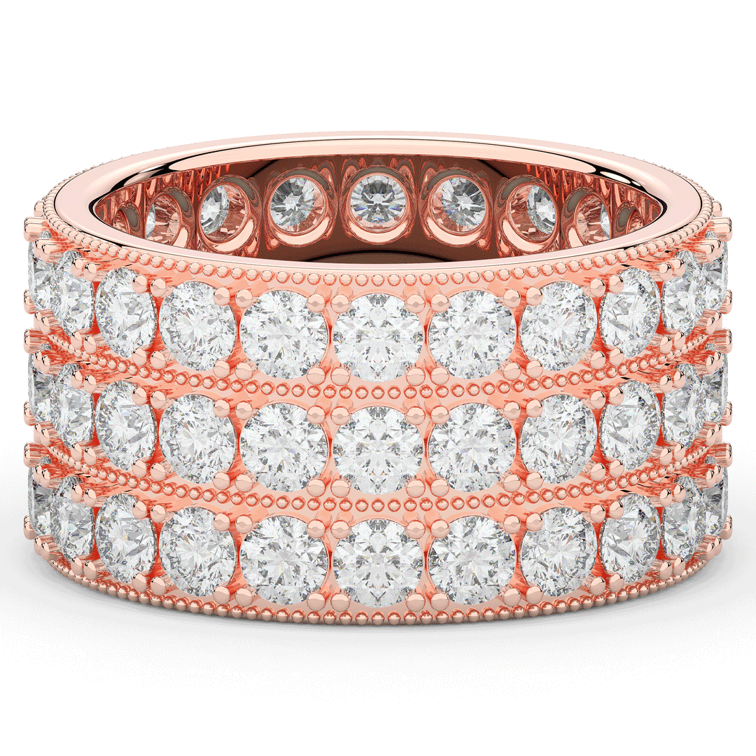 5.00CT.TW 3 ROW ROUND LAB DIAMOND ETERNITY WEDDING BAND - Nazarelle