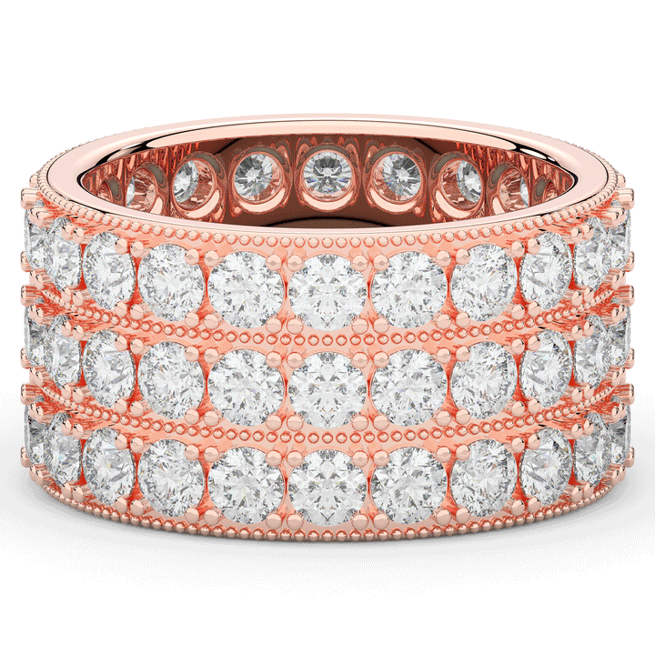 5.00CT.TW 3 ROW ROUND LAB DIAMOND ETERNITY WEDDING BAND - Nazarelle