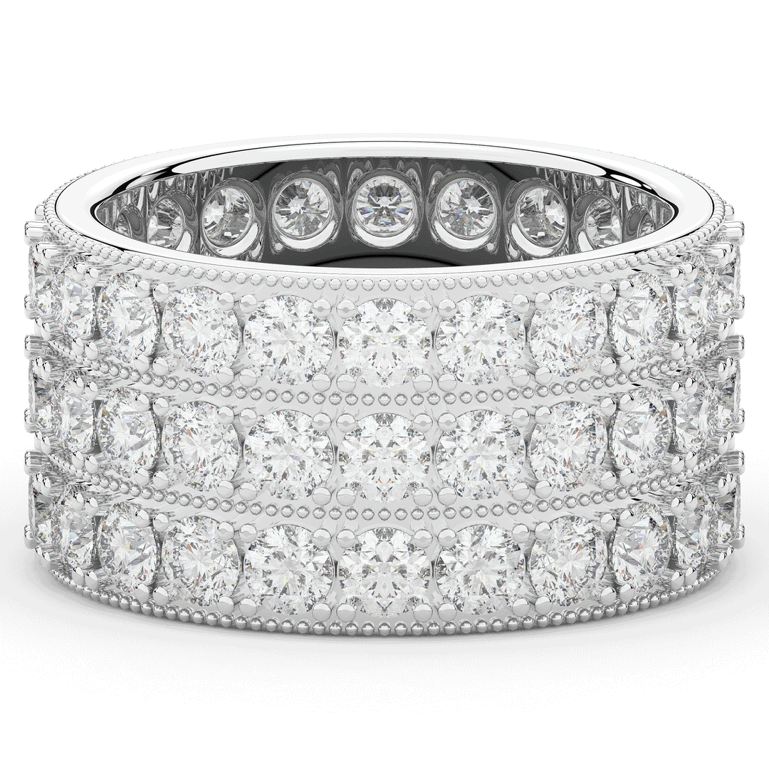 5.00CT.TW 3 ROW ROUND LAB DIAMOND ETERNITY WEDDING BAND - Nazarelle